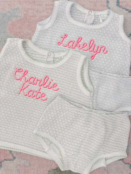 Knit 2pc Diaper Set with or without bows