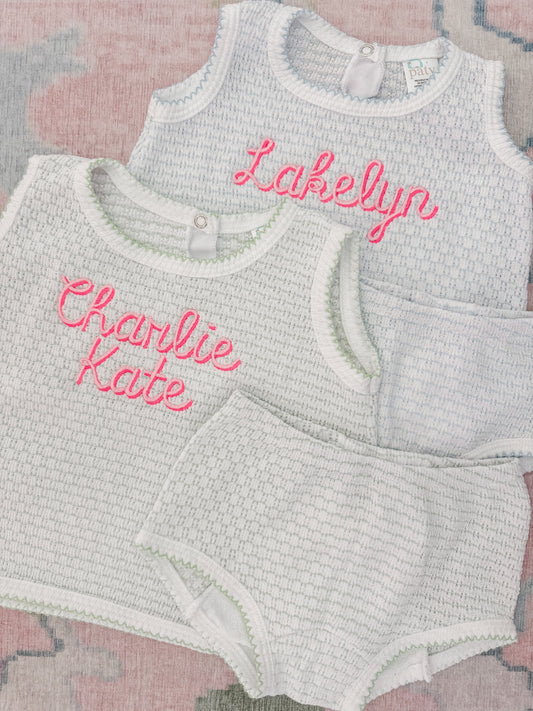 Knit 2pc Diaper Set with or without bows