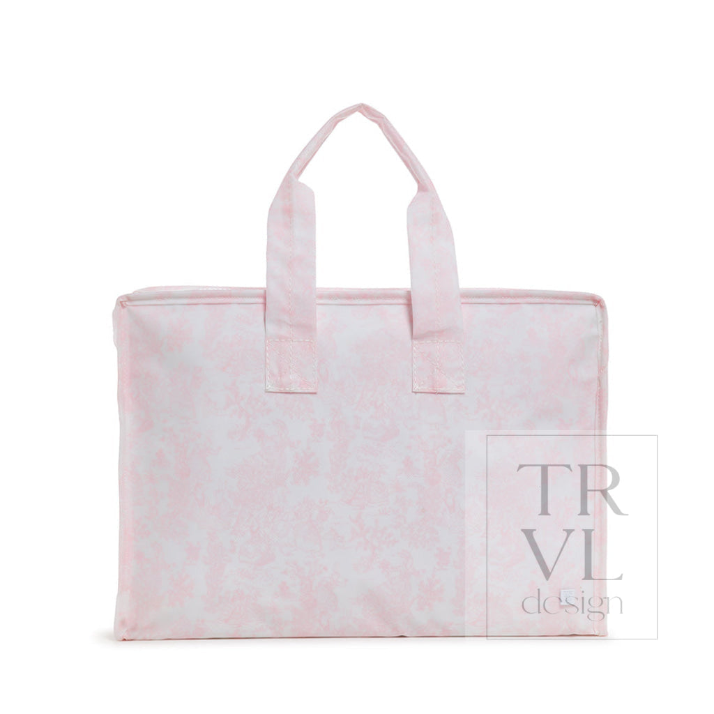 TRVL Overnite Tote Pink Bunny Toile