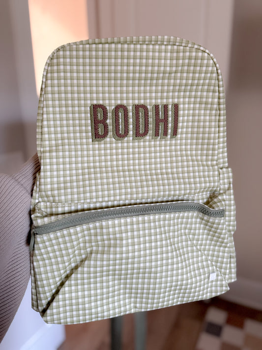 TRVL GREEN CACTUS RODEO CHECK BACKPACK