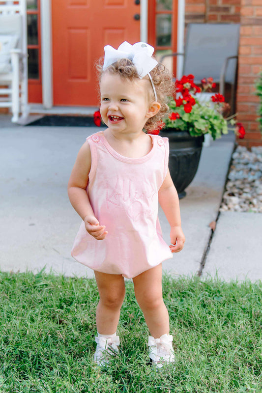 Pink Embroidered monochromatic name Bubble
