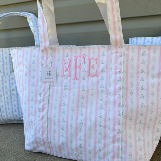 TRVL PINK RIBBON FLORAL JUMBO TOTE