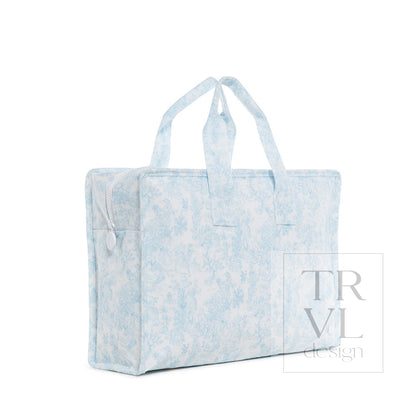 TRVL Overnite Tote Blue Bunny Toile