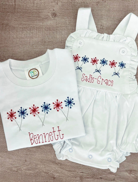 Embroidery Fireworks Bubble & Tees