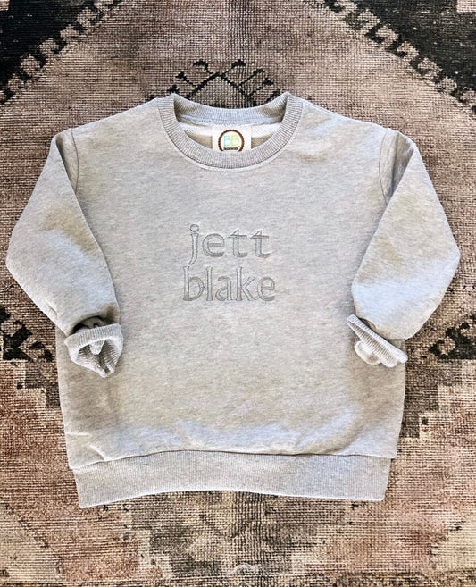 Embroidered Monochromatic Sweatshirt and Sweatshirt Bubble