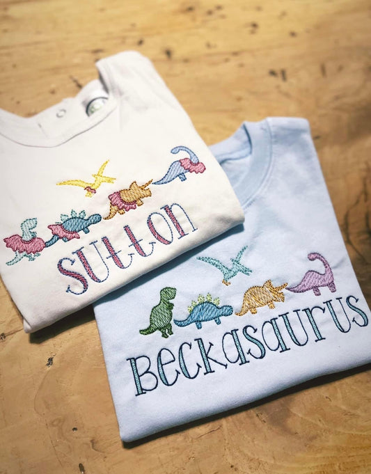 Embroidery Dinosaur Shirt