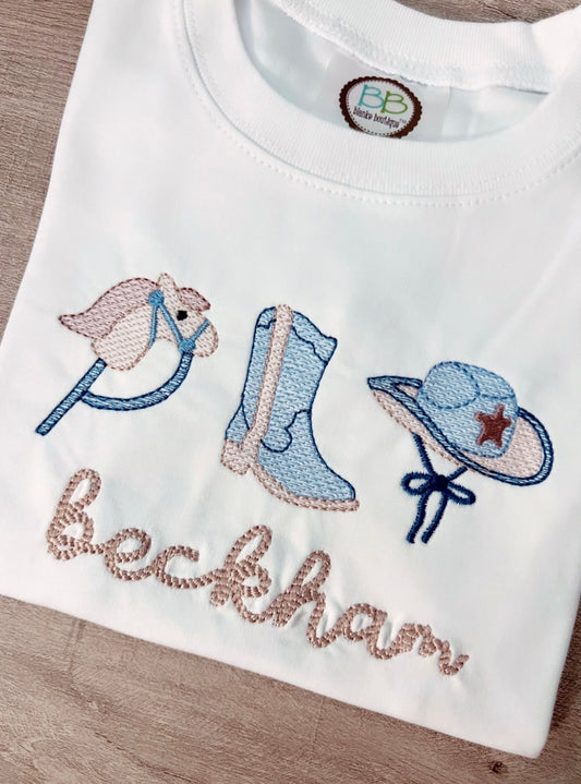 Boys Rodeo Embroidered Shirt