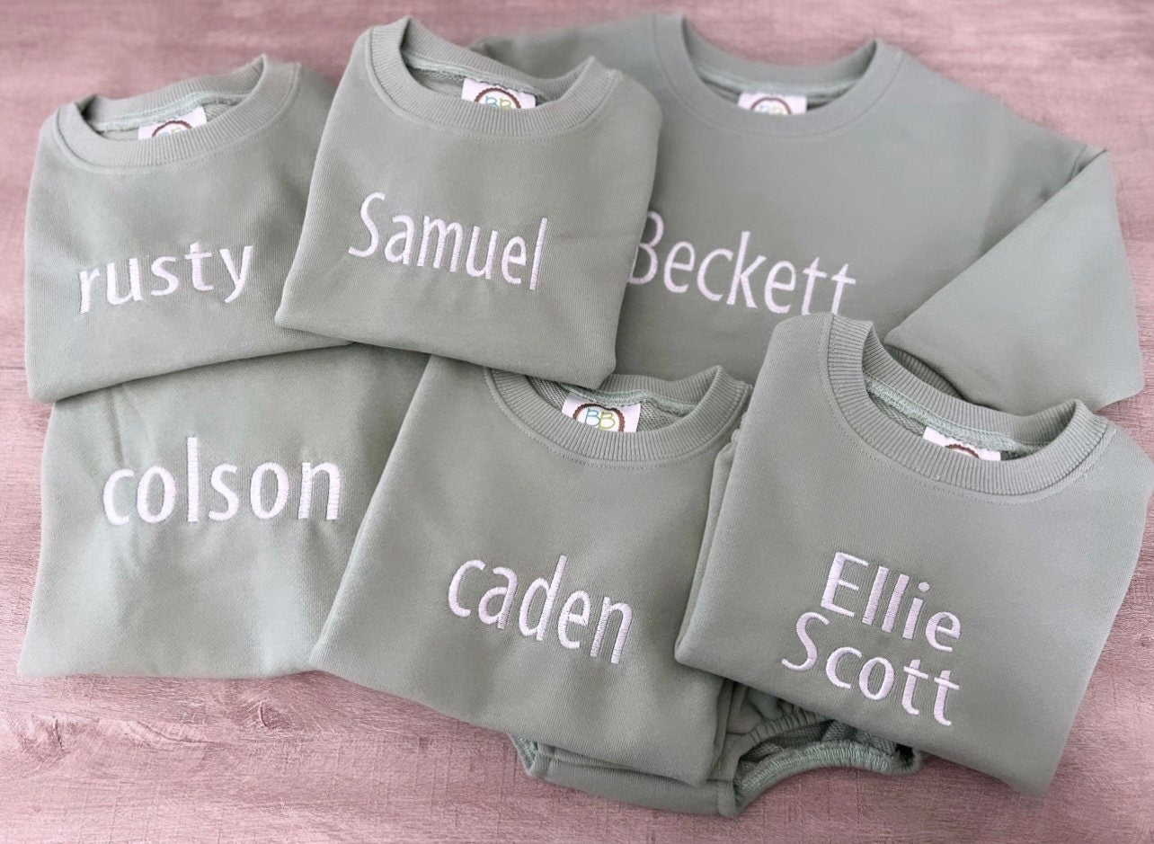Embroidered Sage Sweatshirt Bubble