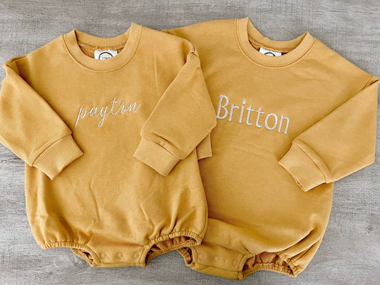 Embroidered Mustard Sweatshirt Bubble