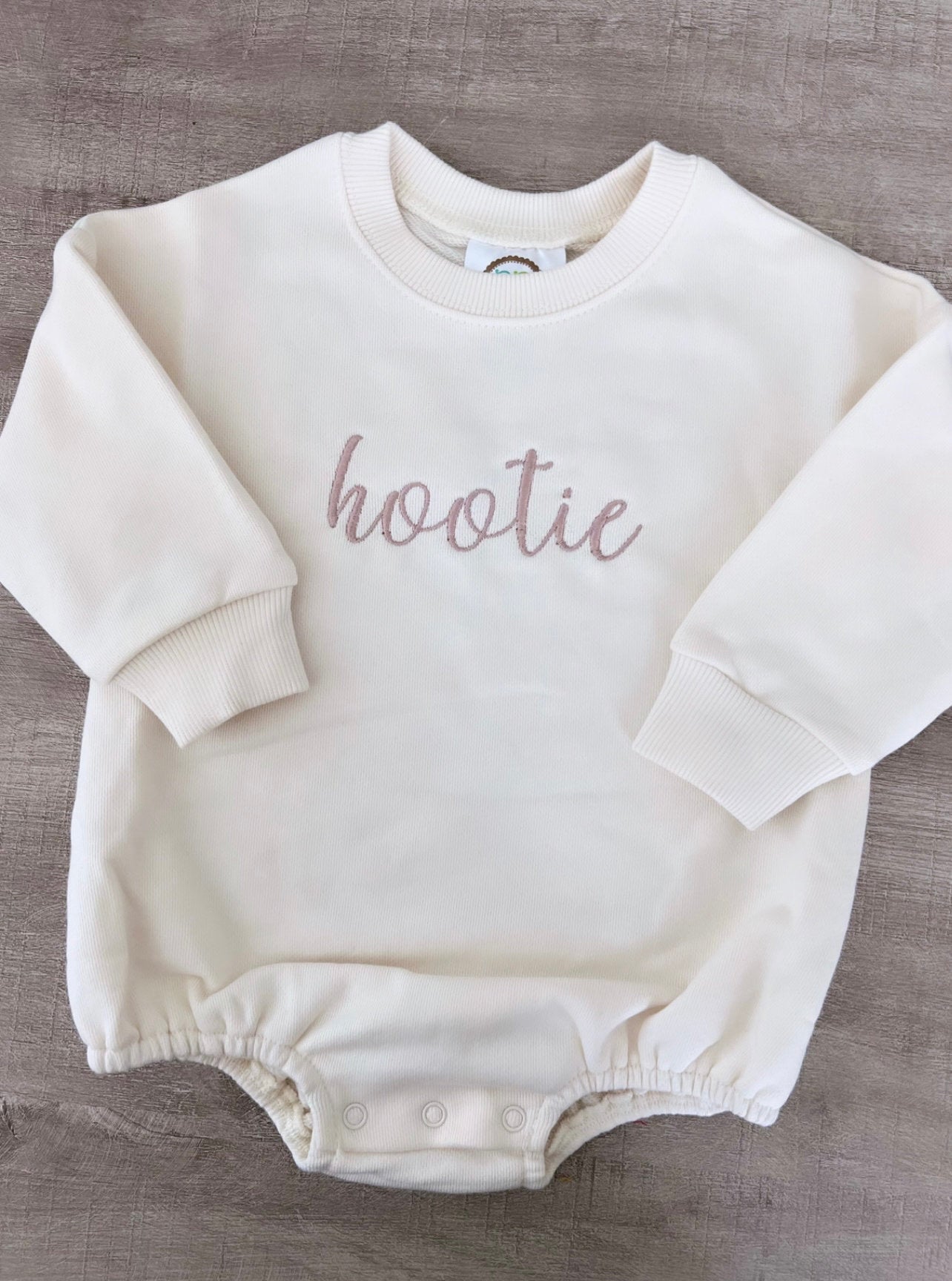 Embroidered Cream Sweatshirt Bubble