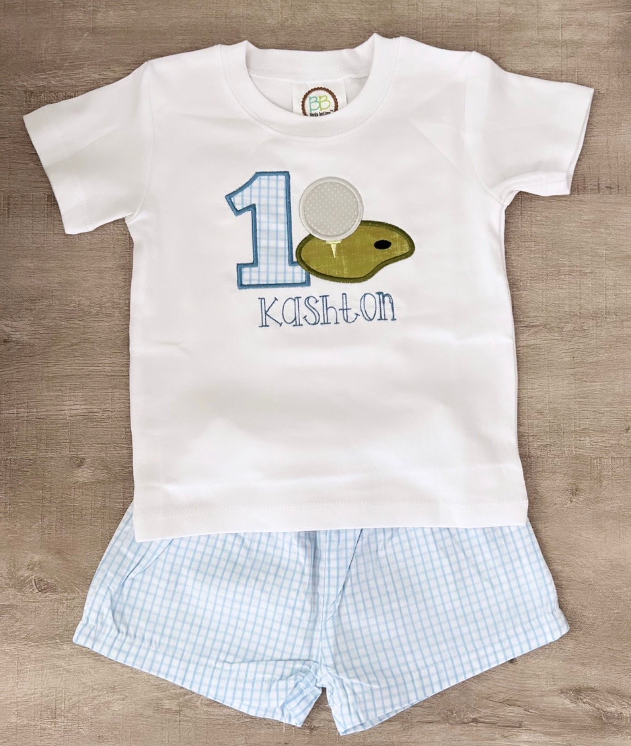 Appliqué Hole in ONE Shirt & Short Set