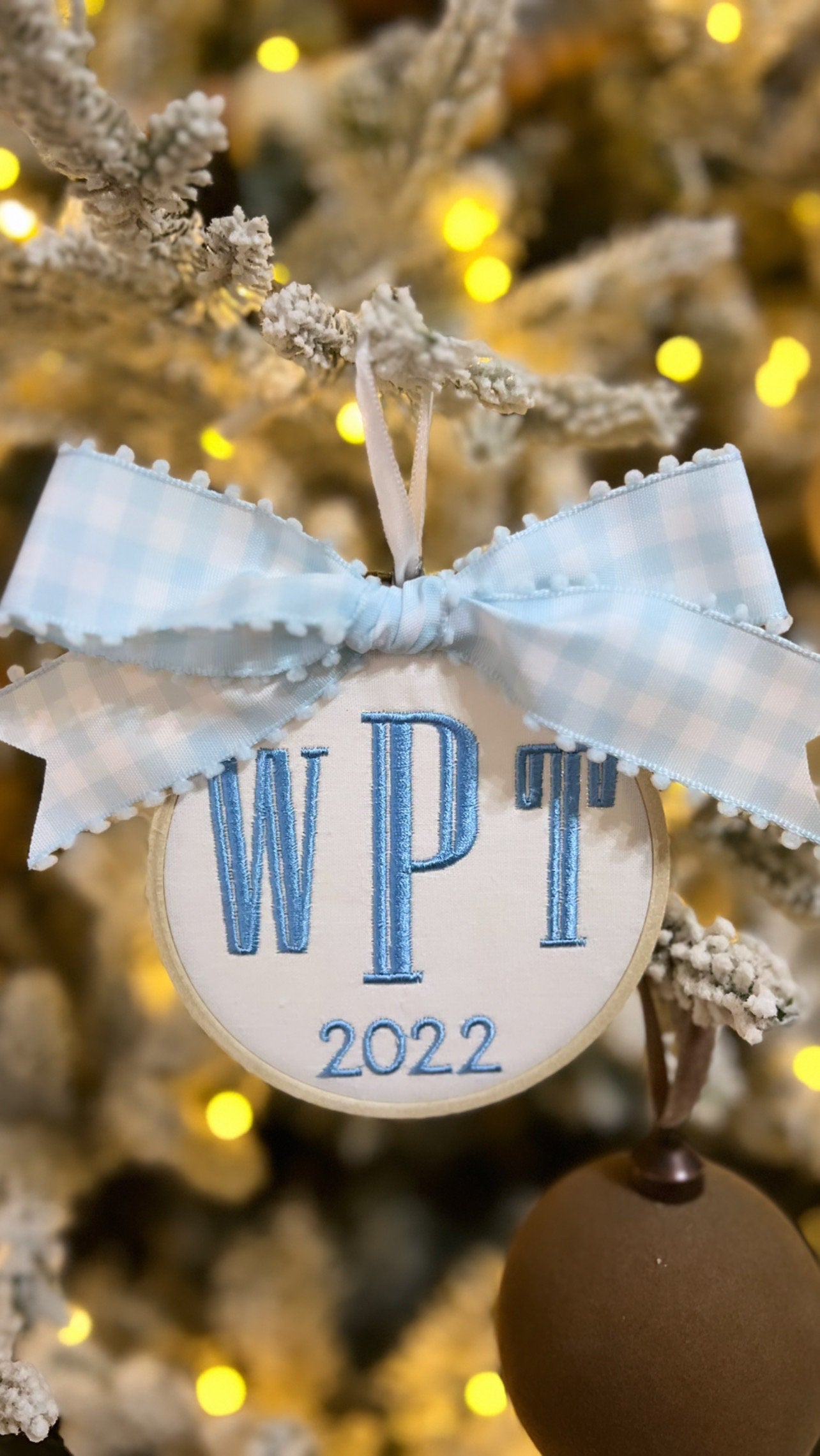 Embroidered Christmas Baby Ornament