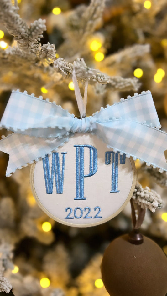 Embroidered Christmas Baby Ornament