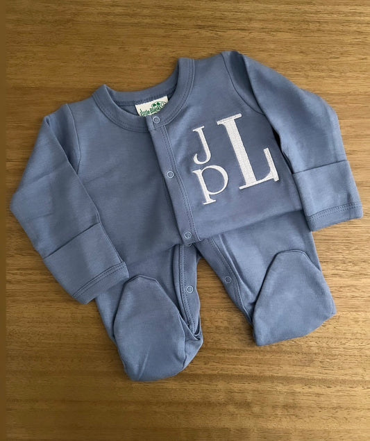 Embroidered Slate Blue Coming Home Outfit