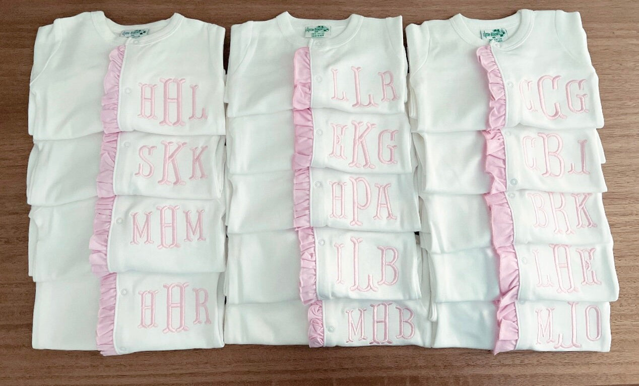 Embroidered Ruffle Footie