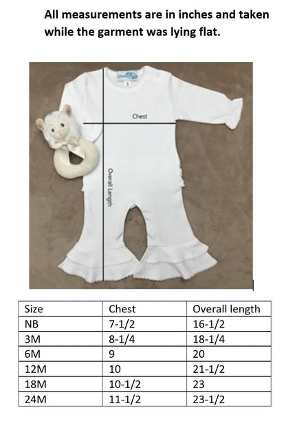 Embroidered White Baby Ruffle Romper
