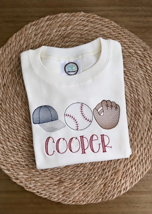 Boys Embroidered Baseball Tee