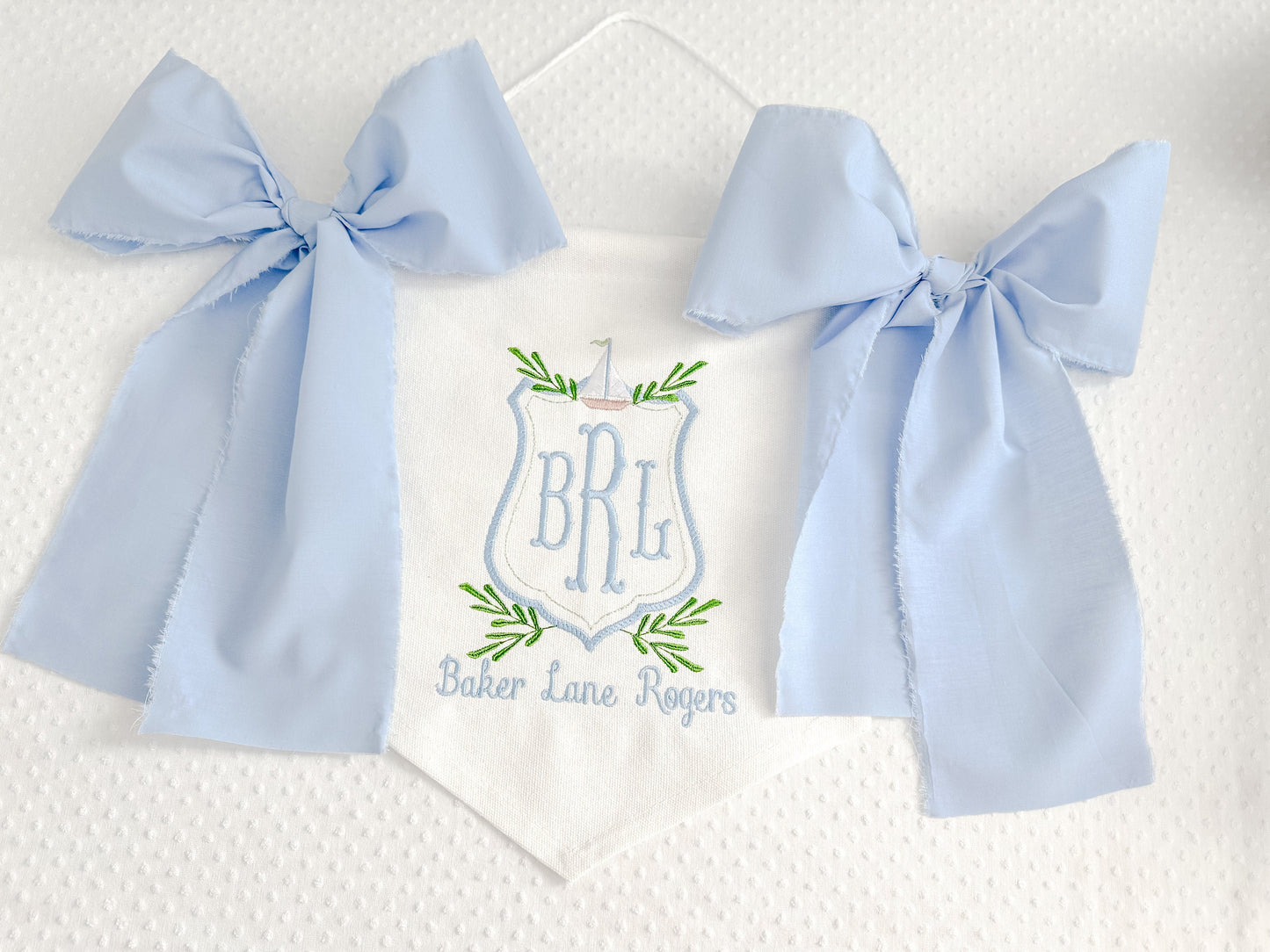 Embroidered Boys Sailboat Banner