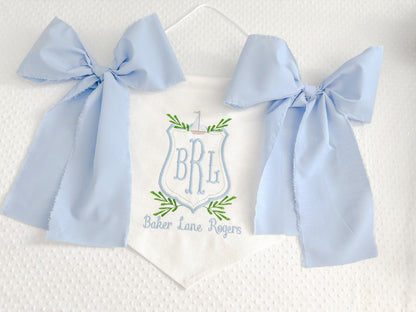 Embroidered Boys Sailboat Banner