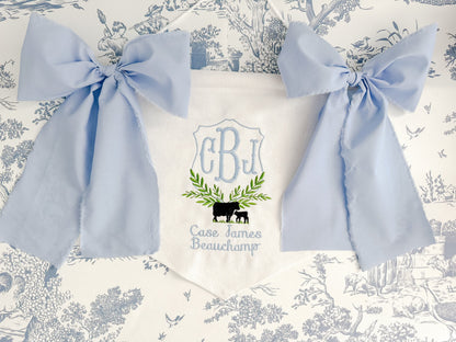 Embroidered Boys Cow Banner