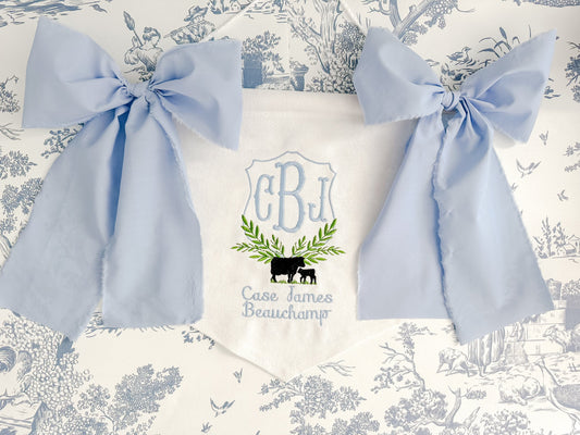 Embroidered Boys Cow Banner