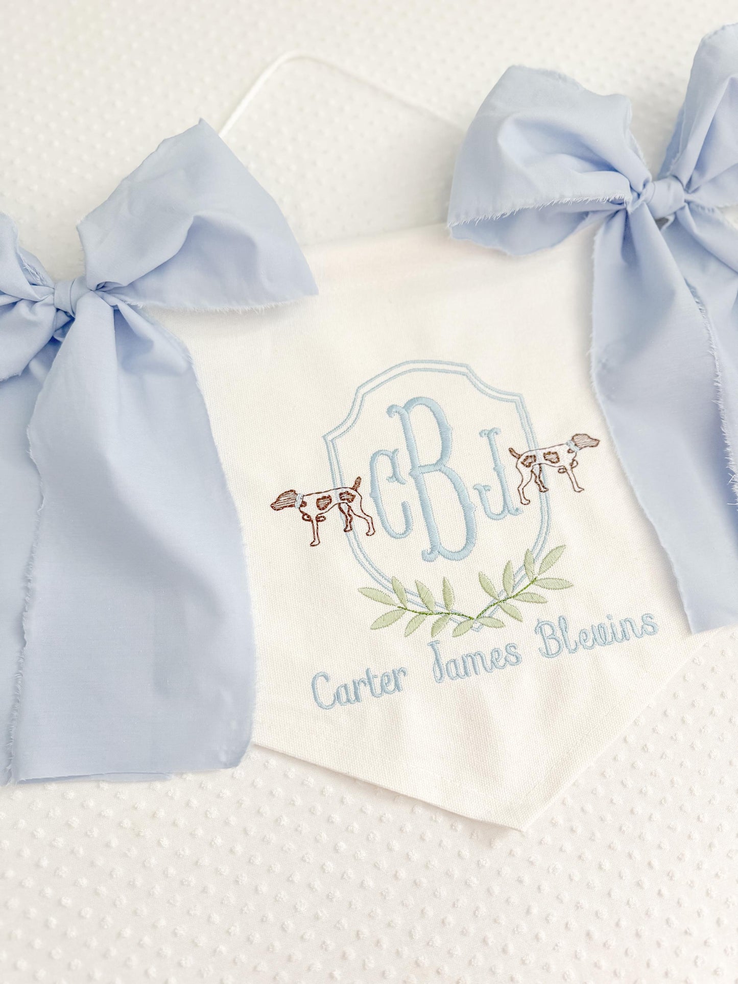 Embroidered Boys Pup Banner