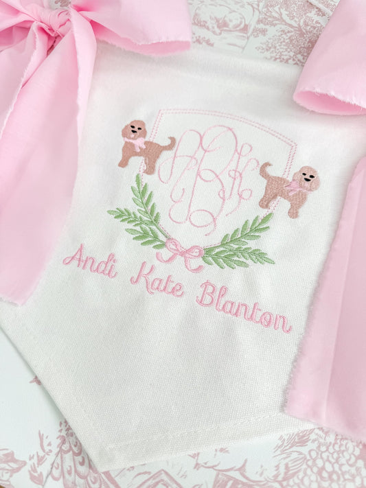 Embroidered Girls Pup Banner