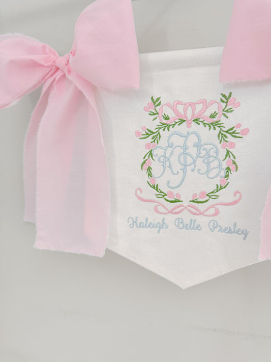 Embroidered Baby Girl Classic Banner