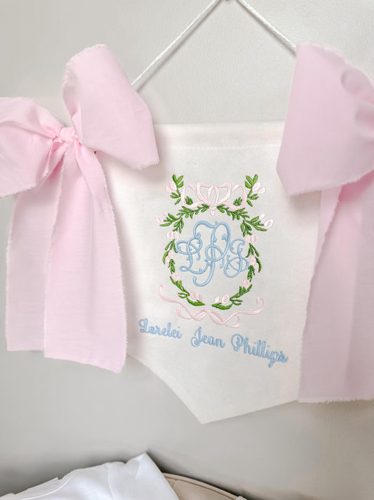 Embroidered Baby Girl Classic Banner